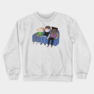 Funny 3 Stoner Guys Chillin' on the Couch Crewneck Sweatshirt